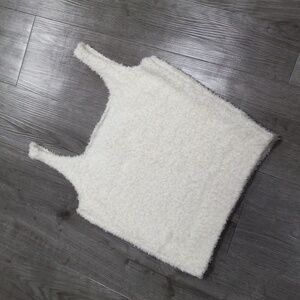 Skims,  White Fuzzy Tank Top